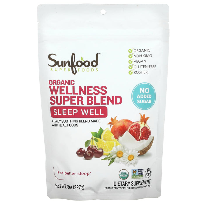 Sunfood, Organic Wellness Super Blend, Sleep Well, 8 oz (227 g