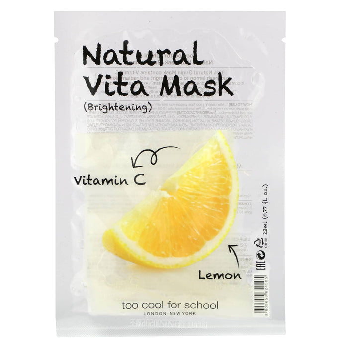 Too Cool for School, Natural Vita Beauty Mask (Hydrating) with Vitamin B5 & Watermelon, 1 Sheet, 0.77 fl oz (23 ml)