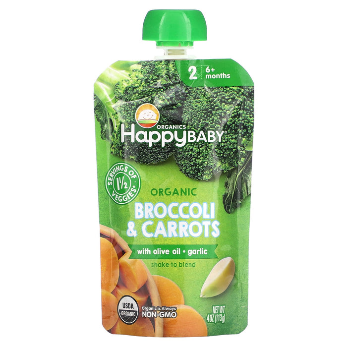 Happy Family Organics, Happy Baby, Clearly Crafted, 6+ Months, Green Beans, Pear & Spinach, 4 oz (113 g)