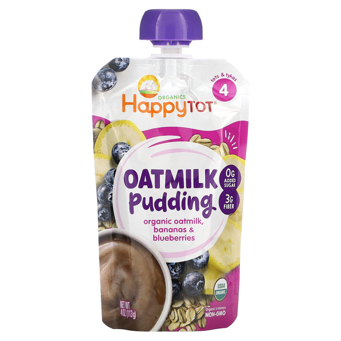 Happy Family Organics, Happy Tot, Oatmilk Pudding, Stage 4, Organic Oatmilk, Bananas & Blueberries, 4 oz (113 g)