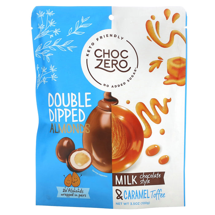 ChocZero, Double Dipped Almonds, Milk Chocolate & Caramel Toffee, 3.5 oz (100 g)