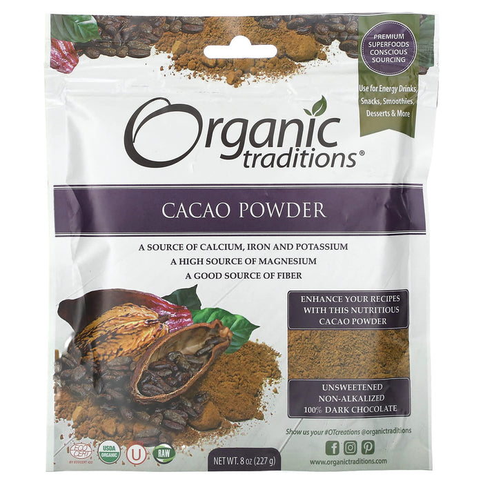 Organic Traditions, Cacao Powder, 8 oz (227 g)