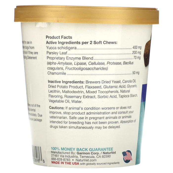 NaturVet, Coprophagia, Stool Eating Deterrent, Plus Breath Aid, 70 Soft Chews, 5.4 oz (154 g)