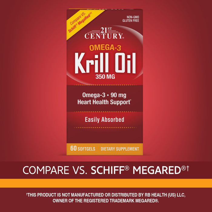 21st Century, Krill Oil, 350 mg, 60 Softgels