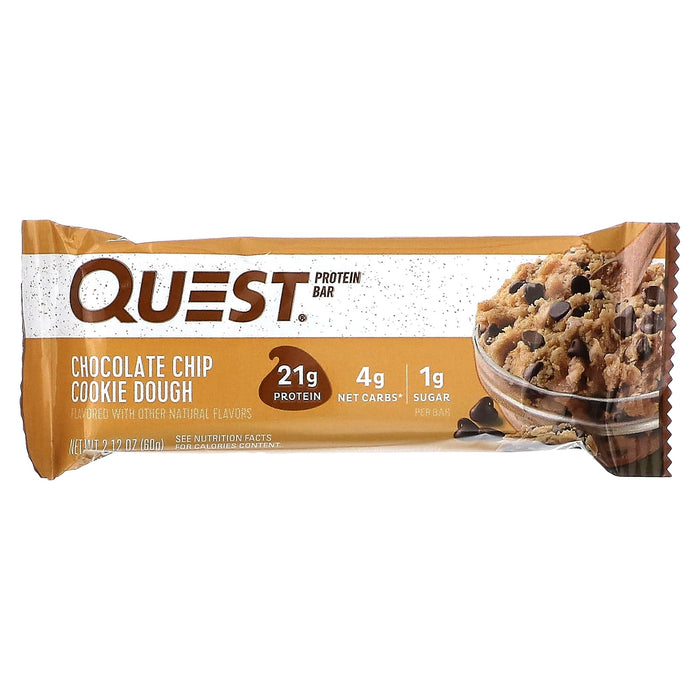 Quest Nutrition, Protein Bar, Chocolate Chip Cookie Dough, 4 Bars, 2.12 oz (60 g) Each