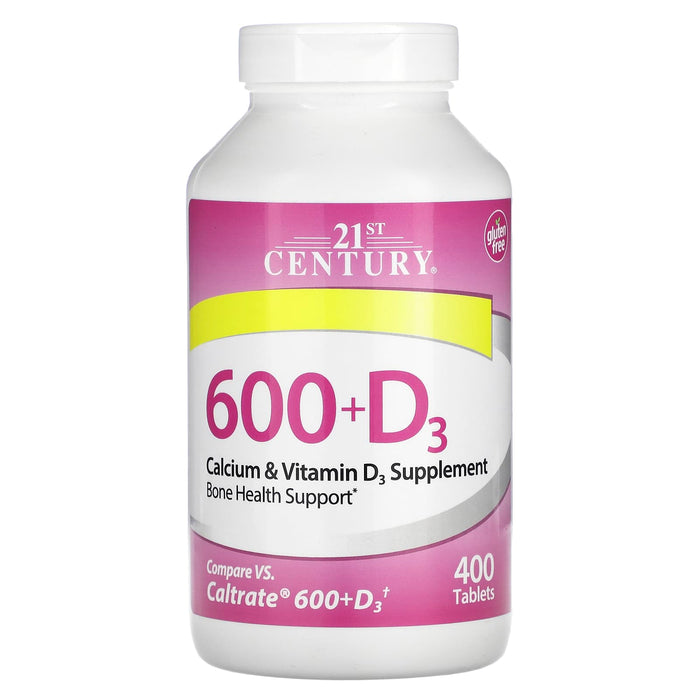 21st Century, 600+D3, Calcium & Vitamin D3 Supplement, 75 Tablets