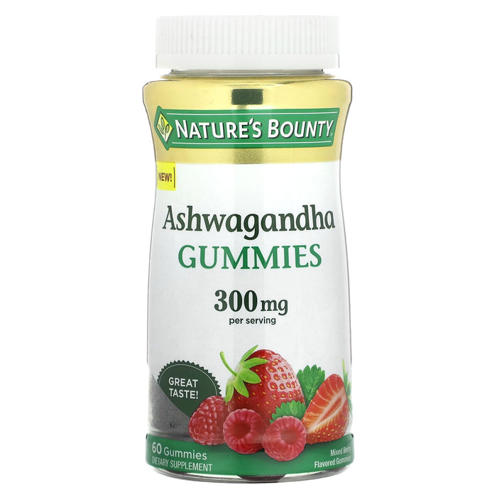 Nature's Bounty, Ashwagandha, Mixed Berry, 150 mg, 60 Gummies