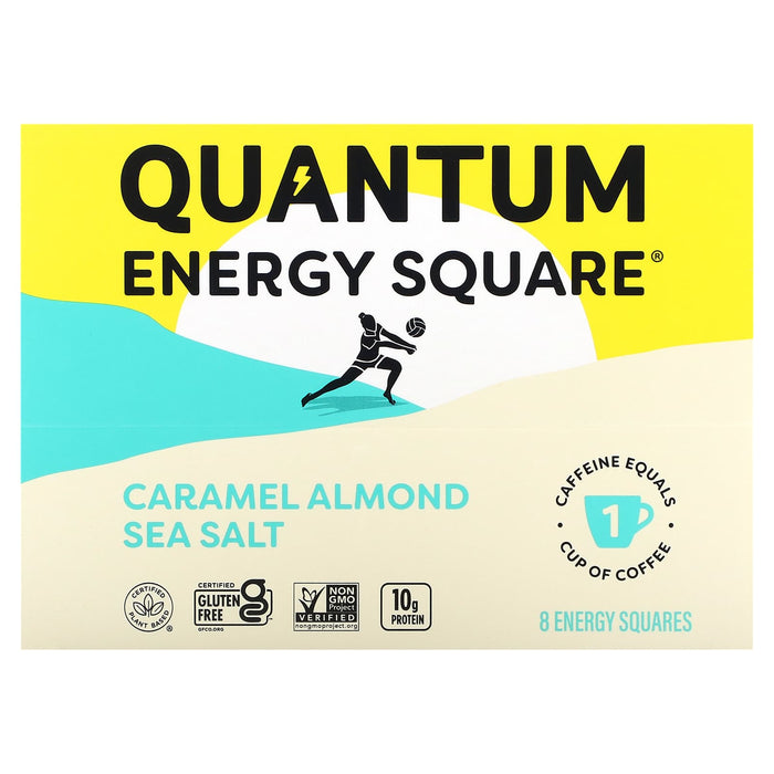 QUANTUM ENERGY SQUARE, Caramel Almond Sea Salt, 8 Squares, 1.69 oz (48 g) Each