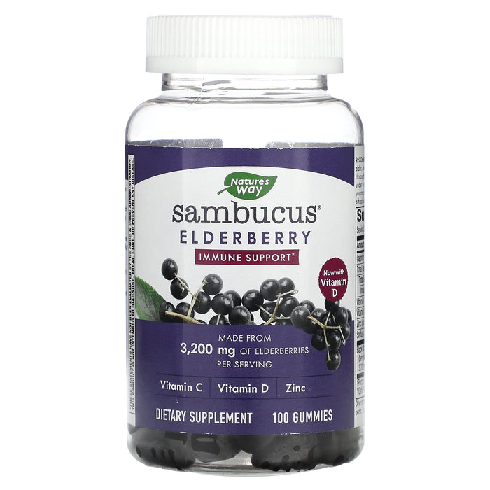 Nature's Way, Sambucus Elderberry, Immune Support, 1,600 mg, 100 Gummies