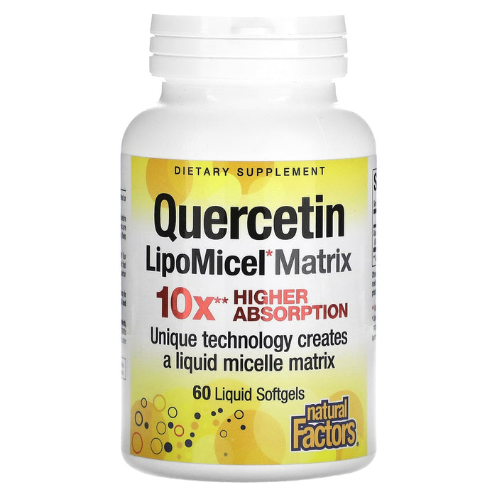 Natural Factors, Quercetin LipoMicel Matrix, 120 Liquid Softgels