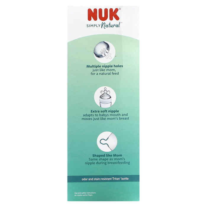 NUK, Simply Natural Bottle with SafeTemp, Newborn Gift Set, 0+ Months, 9 Pieces