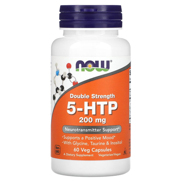 NOW Foods, 5-HTP, Double Strength, 200 mg, 120 Veg Capsules