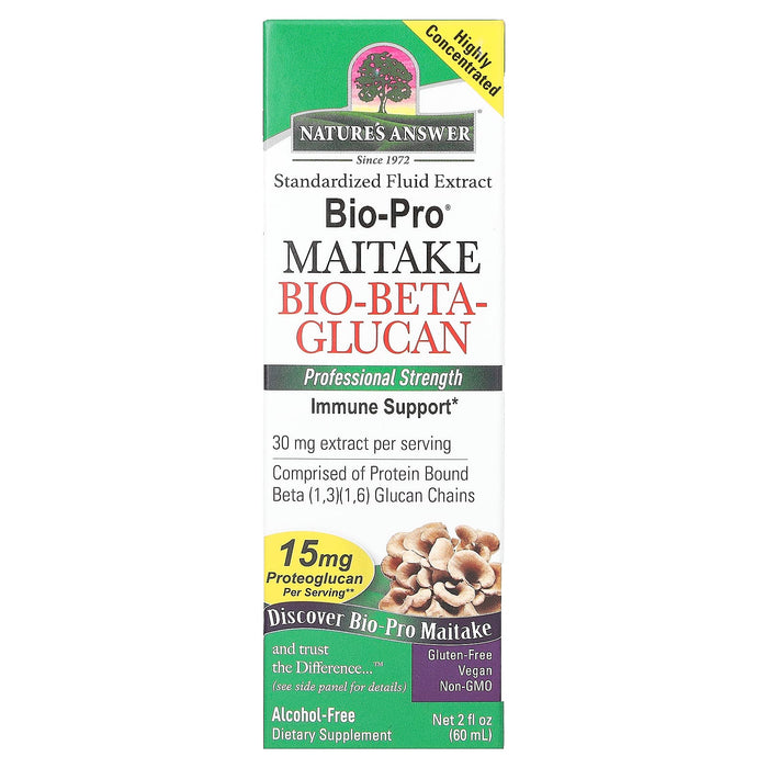 Nature's Answer, Bio-Pro Maitake Bio-Beta-Glucan, Alcohol-Free, 30 mg, 2 fl oz (60 ml)