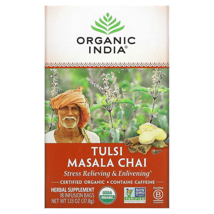Organic India, Tulsi Tea, Cleanse, Caffeine-Free, 18 Infusion Bags, 1.02 oz (28.8 g)