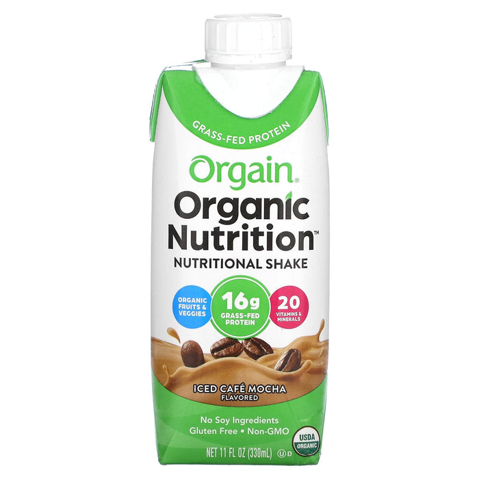 Orgain, Organic Nutrition, Nutritional Shake, Sweet Vanilla Bean, 4 Pack, 11 fl oz (330 ml) Each