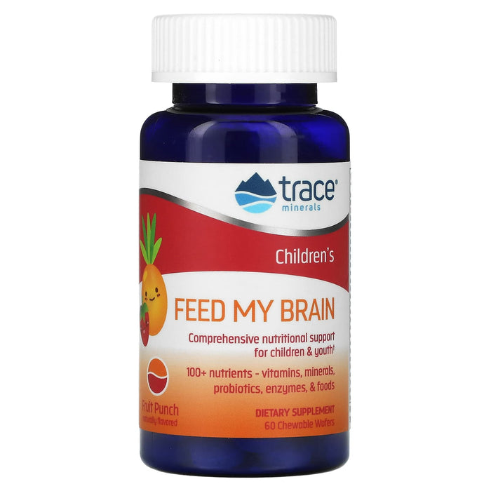 Trace Minerals ®, Children's Feed My Brain, Fruit Punch, 60 Chewable Wafers