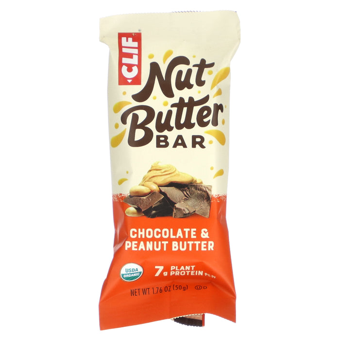 Clif Bar, Organic Nut Butter Bar, Chocolate & Peanut Butter, 12 Bars, 1.76 oz (50 g) Each