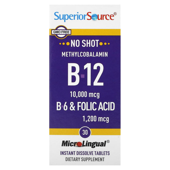 Superior Source, Methylcobalamin B-12, B-6 & Folic Acid, 30 MicroLingual Instant Dissolve Tablets