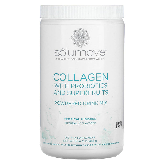 Solumeve, Collagen with Probiotics and Superfruits, Powdered Drink Mix, Strawberry Lemonade, 16 oz (454 g)