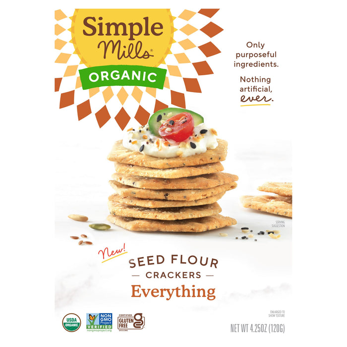 Simple Mills, Organic Seed Flour Crackers, Original, 4.25 oz (120 g)