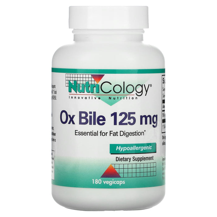Nutricology, Ox Bile, 500 mg, 100 Vegicaps