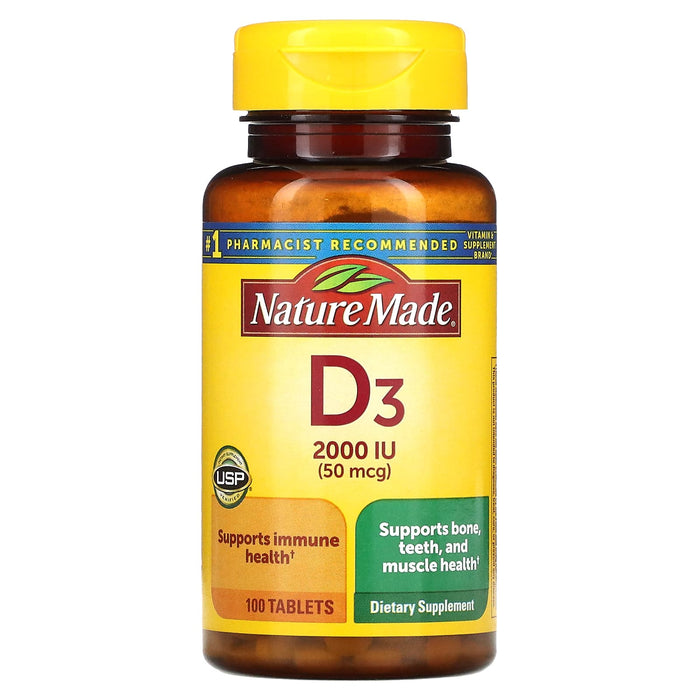 Nature Made, Vitamin D3, 50 mcg, 100 Tablets