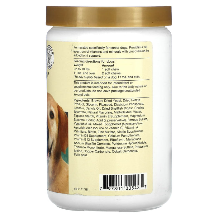 NaturVet, VitaPet Senior, Daily Vitamins Plus Glucosamine, For Dogs, 120 Soft Chews, 12.6 oz (360 g)