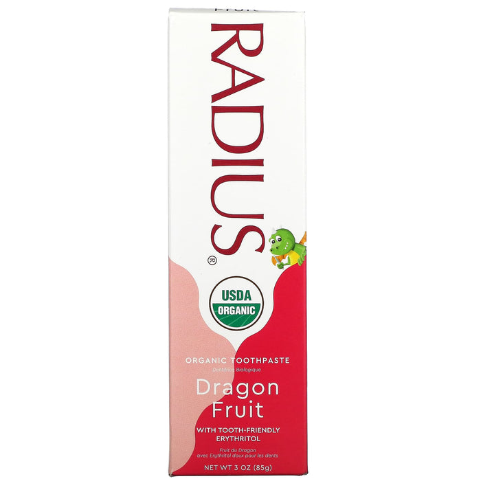 RADIUS, Organic Toothpaste with Erythritol, 6 Months and Up, Dragon Fruit, 3 oz (85 g)
