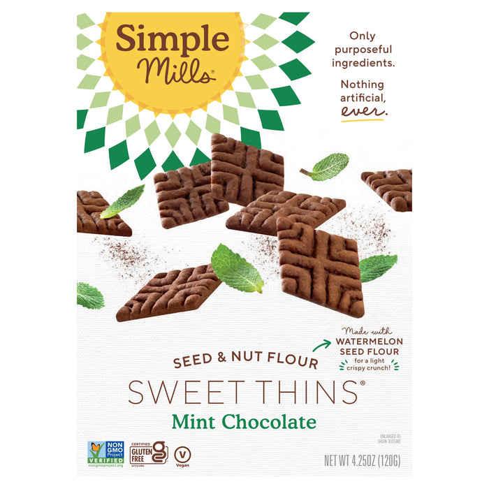 Simple Mills, Seed & Nut Flour, Sweet Thins, Chocolate Brownie, 4.25 oz (120 g)