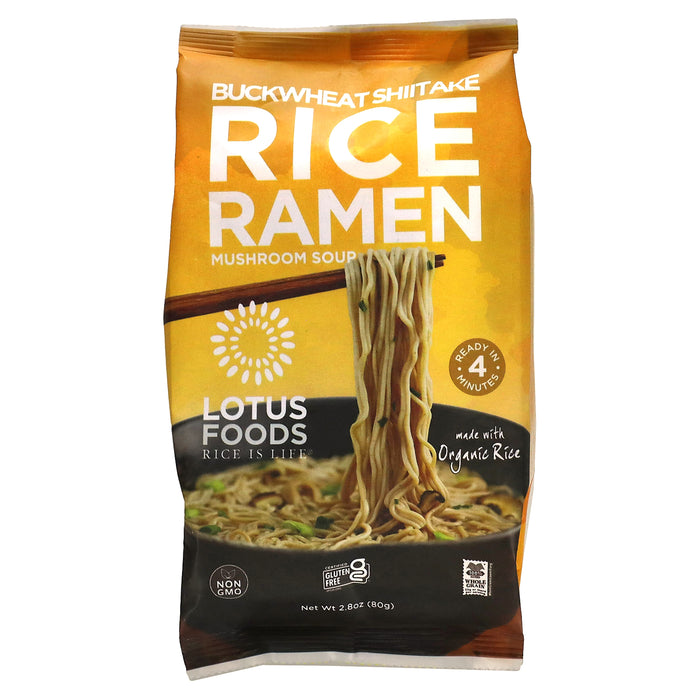 Lotus Foods, Buckwheat Shiitake Rice Ramen, Mushroom Soup, 2.8 oz (80 g)