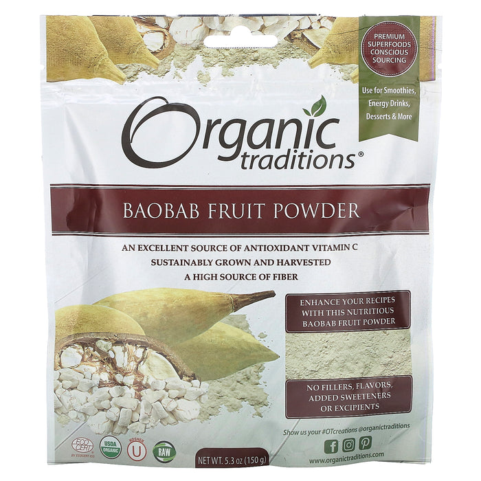 Organic Traditions, Boabab Fruit Powder, 5.3 oz (150 g)