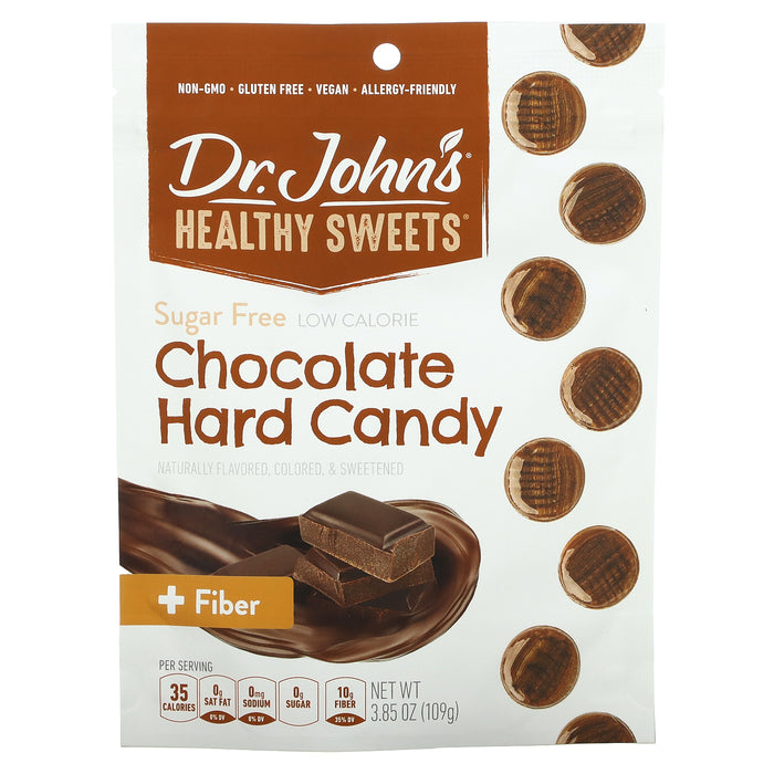 Dr. John's Healthy Sweets, Chocolate Hard Candy, + Fiber, Sugar Free, 3.85 oz (109 g)
