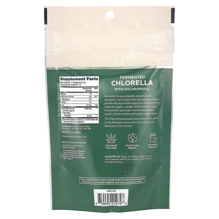 Dr. Mercola, Fermented Chlorella with Chlorophyll, 3.96 oz (112.5 g)