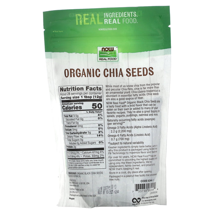 NOW Foods, Real Food, Organic Chia Seeds, 12 oz (340 g)