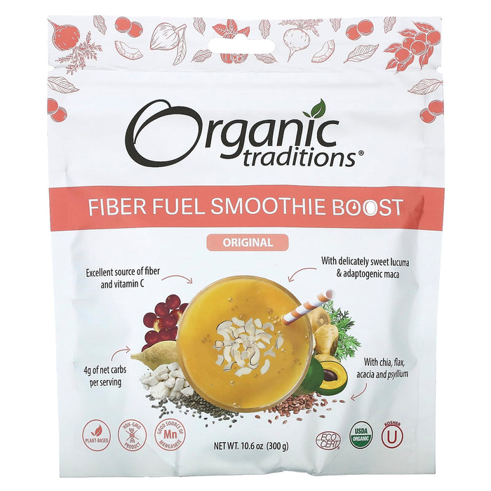 Organic Traditions, Fiber Fuel Smoothie Boost, Berry, 10.6 oz (300 g)