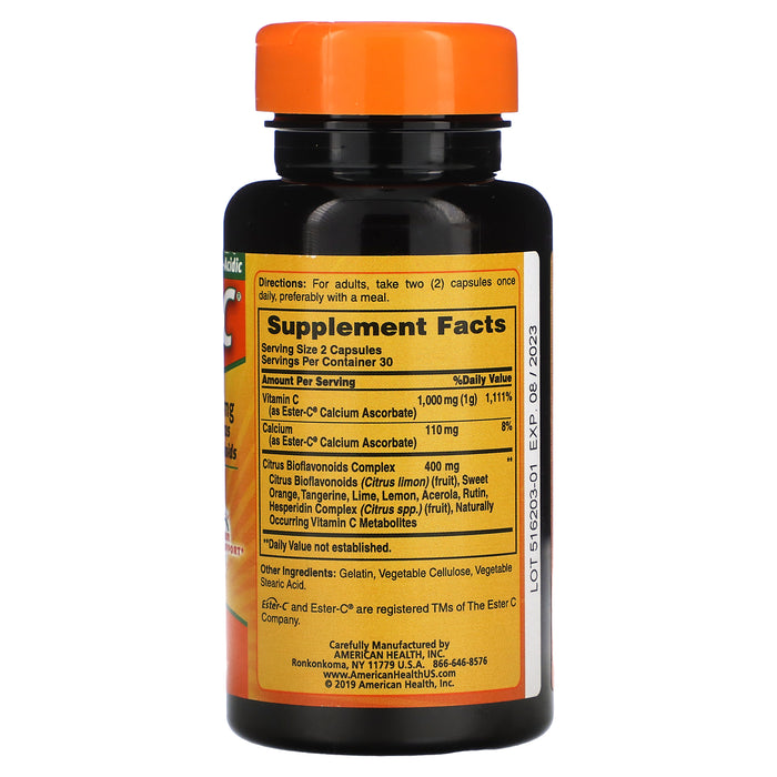 American Health, Ester-C with Citrus Bioflavonoids, 250 mg, 60 Capsules