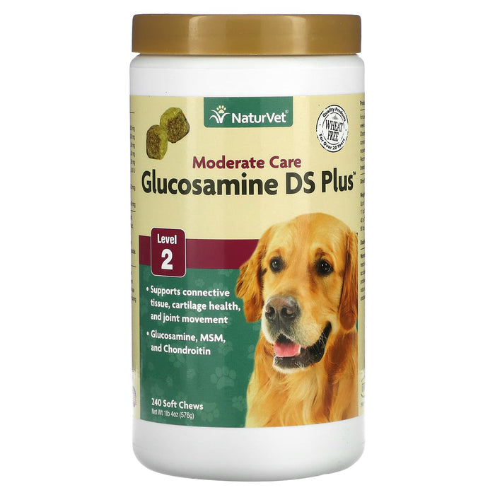 NaturVet, Moderate Care, Glucosamine DS Plus, Level 2, 240 Soft Chews, 1 lb 4 oz (576 g)
