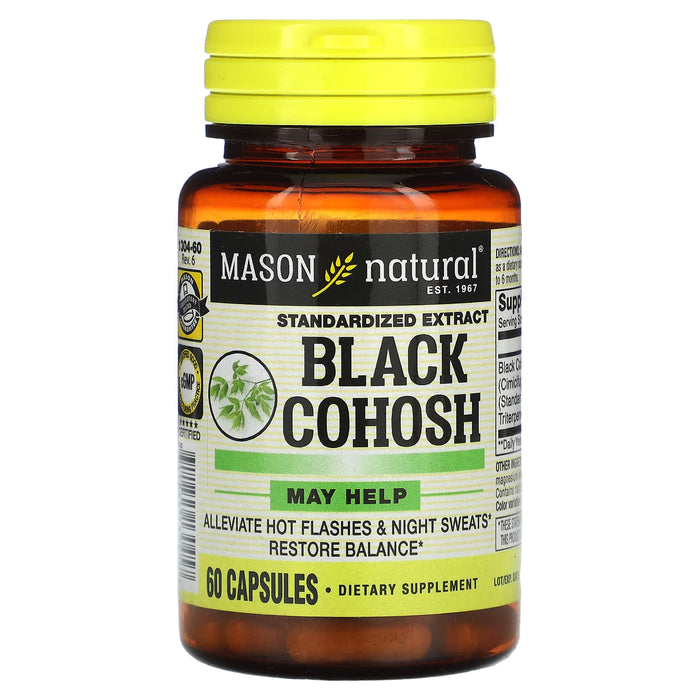 Mason Natural, Black Cohosh, Standardized Extract, 60 Capsules