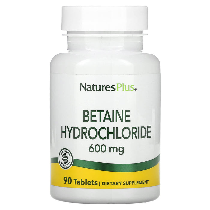 NaturesPlus, Betaine Hydrochloride, 600 mg, 90 Tablets
