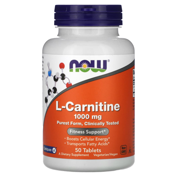 NOW Foods, L-Carnitine, 1,000 mg, 50 Tablets