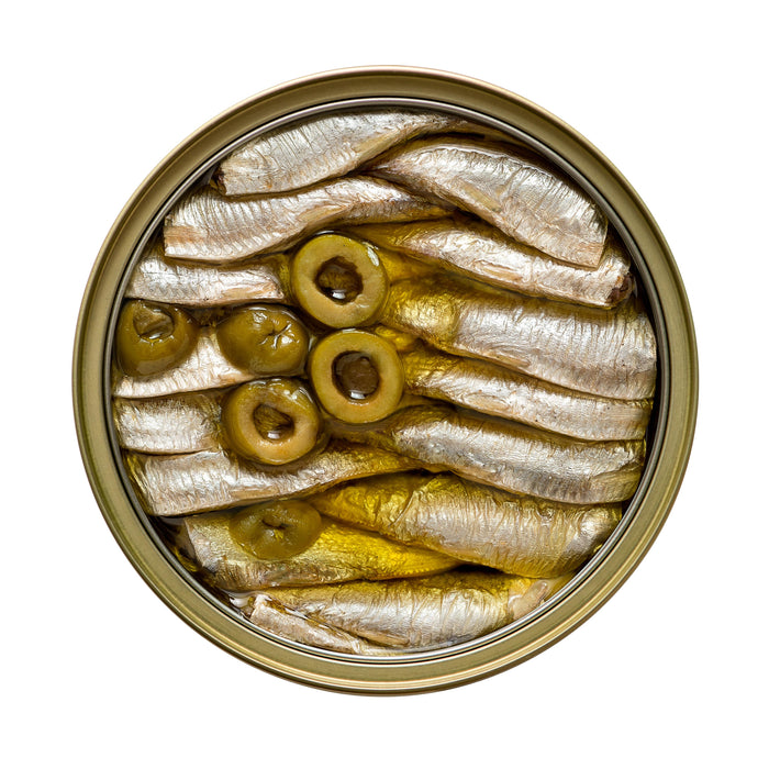 King Oscar, Sardines In Extra Virgin Olive Oil With Sliced Spanish Manzanilla Olives, 3.75 oz (106 g)