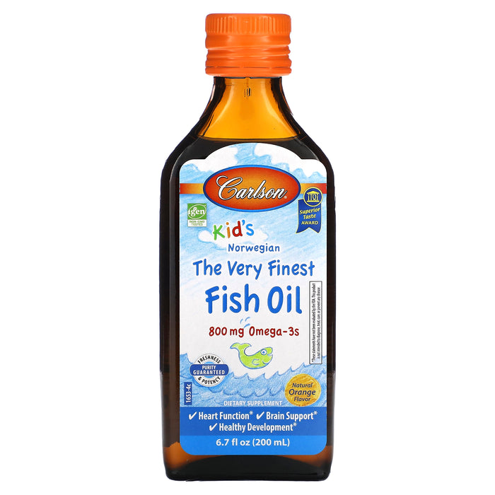 Carlson, Kid's Norwegian, The Very Finest Fish Oil, Just Peachie, 800 mg, 6.7 fl oz (200 ml)