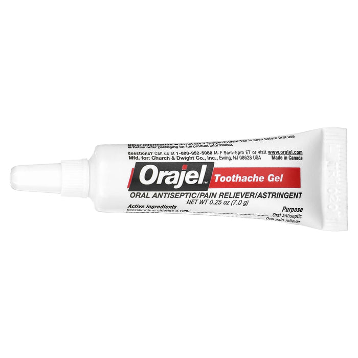 Orajel, Instant Pain Relief Gel, 4X Medicated For Toothache & Gum, 0.25 oz (7 g)