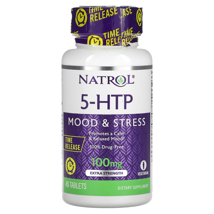 Natrol, 5-HTP, Time Release, Maximum Strength, 200 mg, 30 Tablets