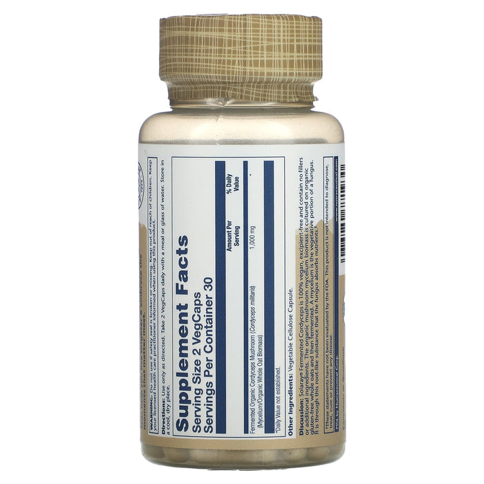Solaray, Cordyceps, Fermented Mushrooms, 500 mg, 60 VegCaps
