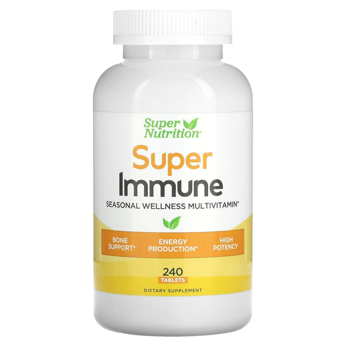 Super Nutrition, Super Immune, Immune-Strengthening Multivitamin with Glutathione, 240 Tablets