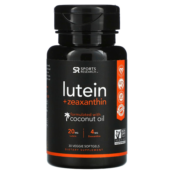 Sports Research, Lutein + Zeaxanthin with Coconut Oil, 120 Veggie Softgels