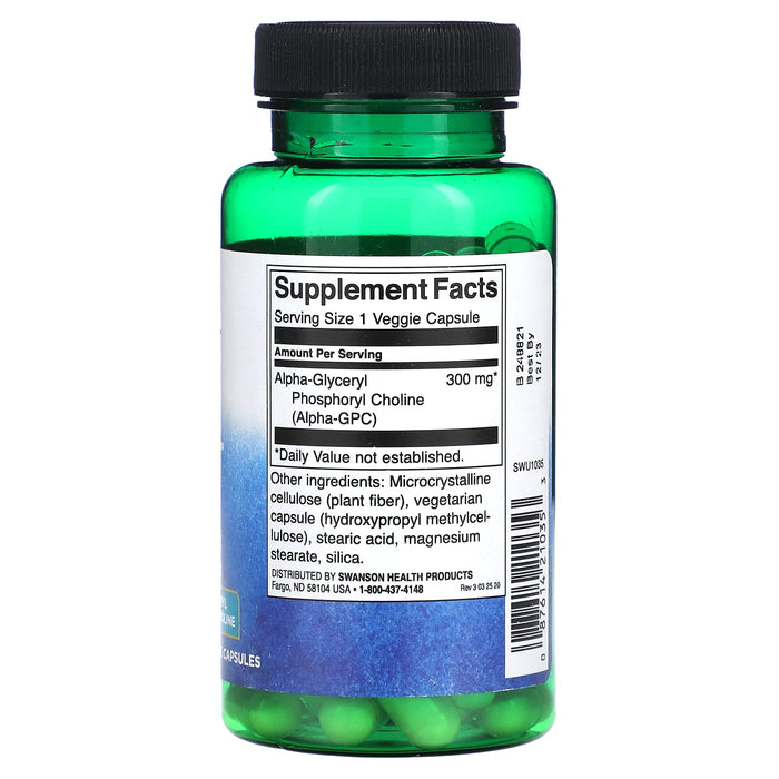 Swanson, Alpha GPC, 300 mg, 60 Veggie Capsules