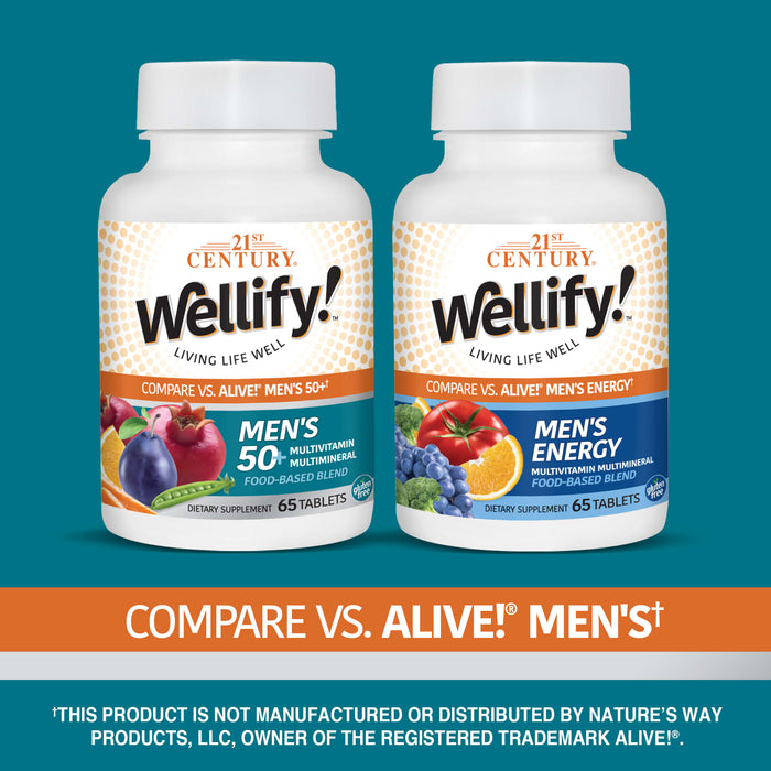 21st Century, Wellify, Men's 50+ Multivitamin Multimineral, 65 Tablets
