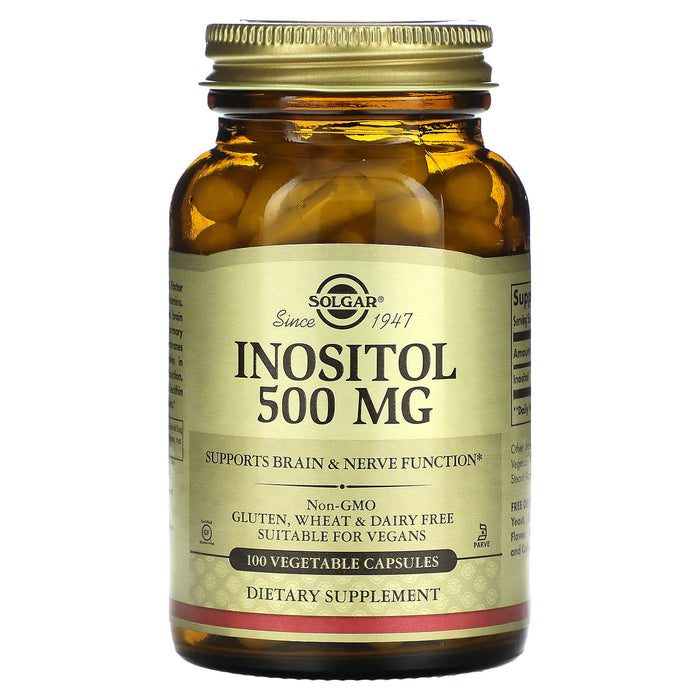 Solgar, Inositol, 500 mg, 100 Vegetable Capsules